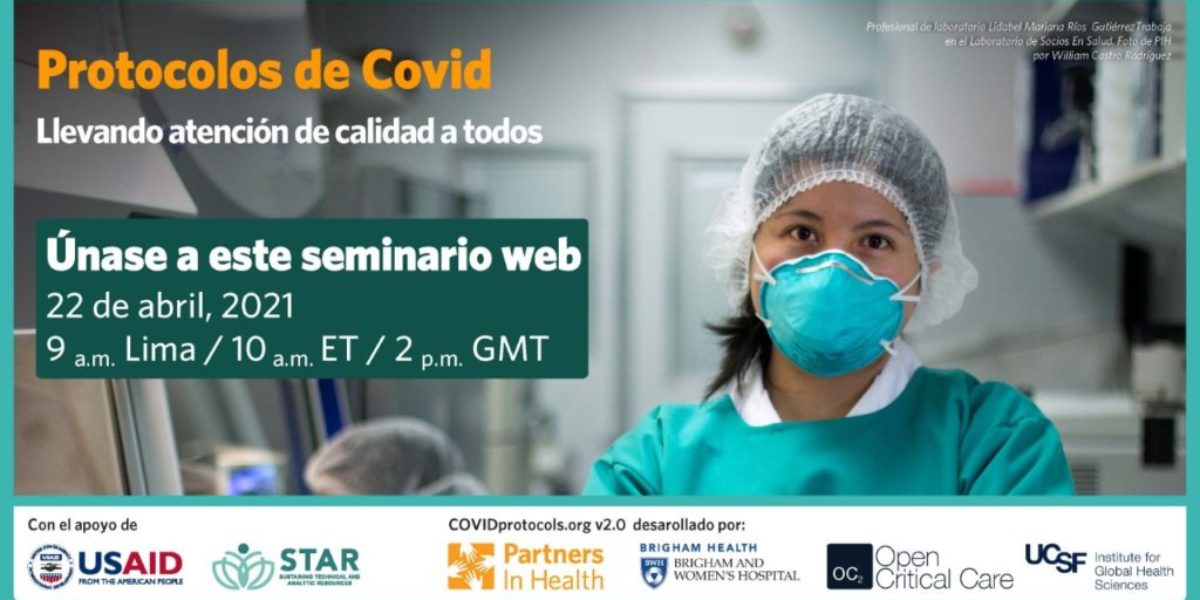 Seminario Web Internacional <br> CovidProtocols.org – Llevando Atención de Calidad a Todos